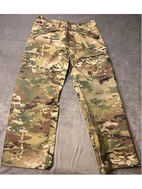 TROUSERS APECS MULTICAM PATTERN PANTS SIZE MEDIUM REGULAR MADE IN USA 100% NYLON